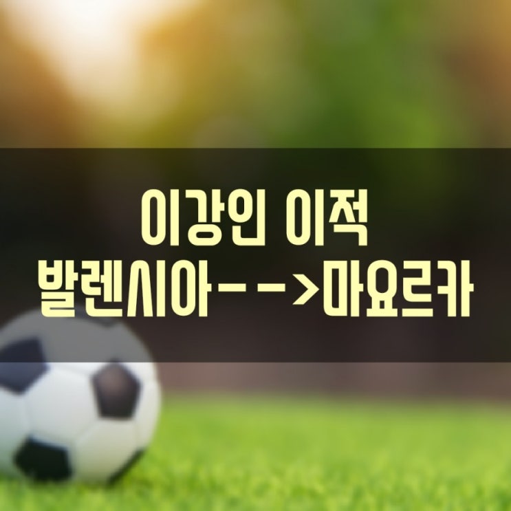 대한민국 축구의 미래 이강인 선수!! 마요르카로 이적!!