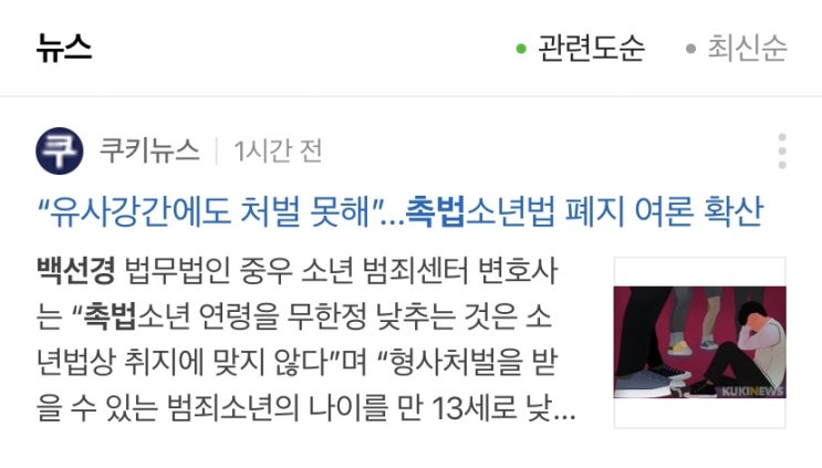 쿠키뉴스 "유사강간에도 처벌 못해" 촉법소년 폐지 여론 확산 백선경 변호사 인터뷰