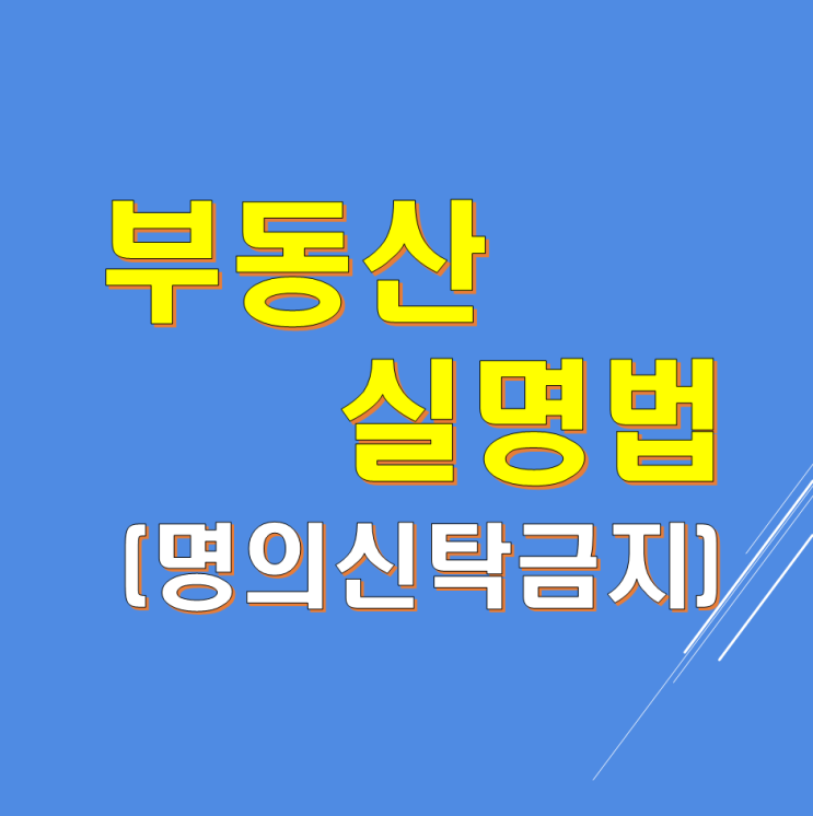  부동산실명법(부동산 실권리자 명의 등기에 관한 법률)
