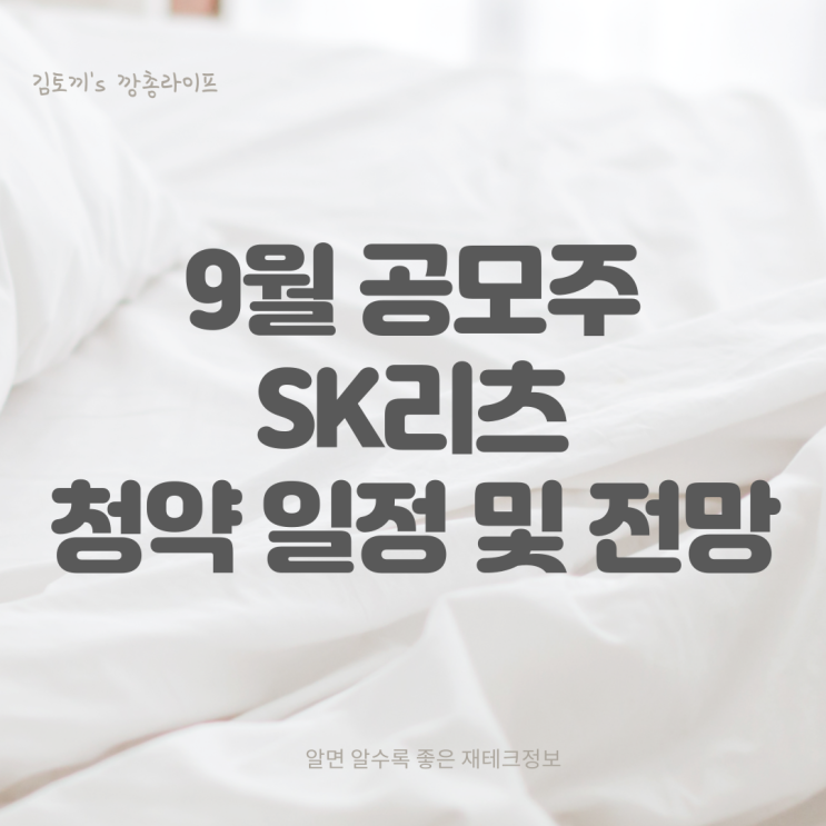 [2021년 9월 공모주] SK리츠 공모주 청약 정리!!