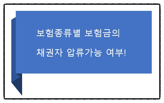  보험종류별 보험금의 채권자 압류 가능 여부!