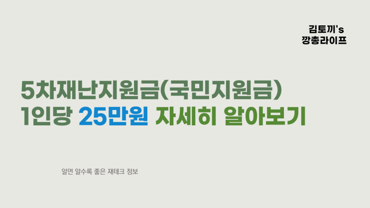  5차 재난지원금(국민지원금) 신청부터 받기까지