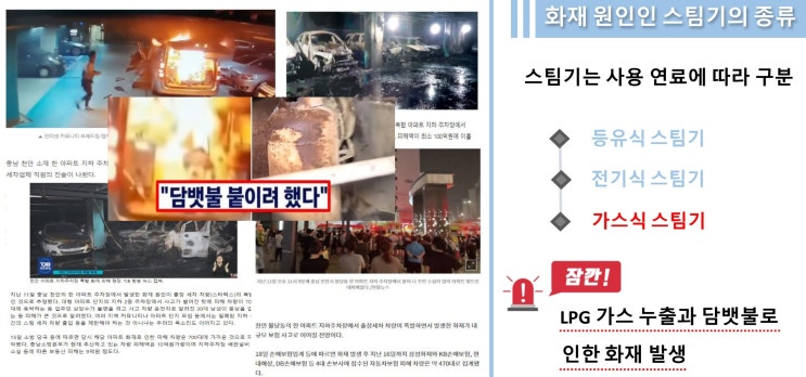  천안 출장세차화재 원인과 그 피해가 커진 이유가 무엇일까?(가스식 스팀기)