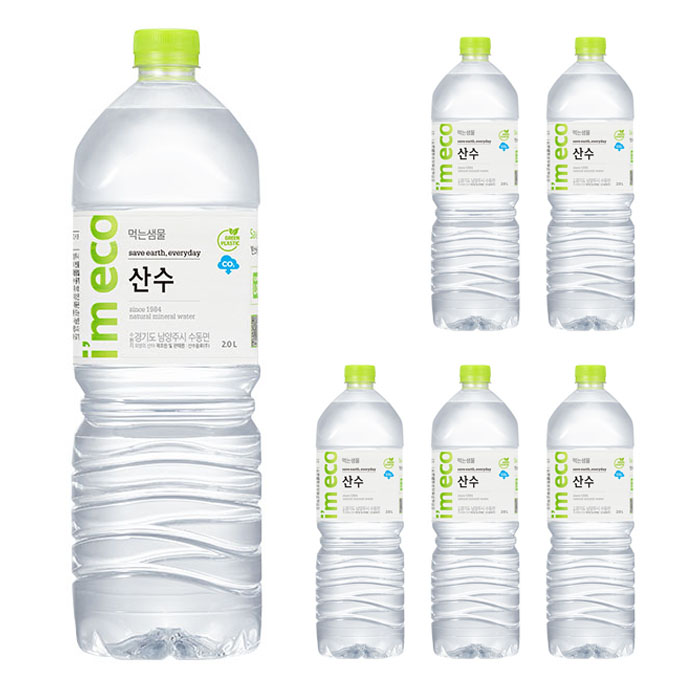 잘나가는 아임에코 산수 생수, 2L, 6개 ···