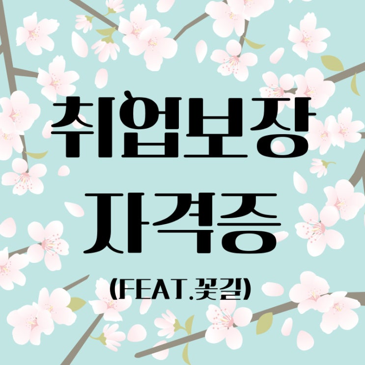  취업보장 자격증 어떤게 있을까?!(feat.꽃길)