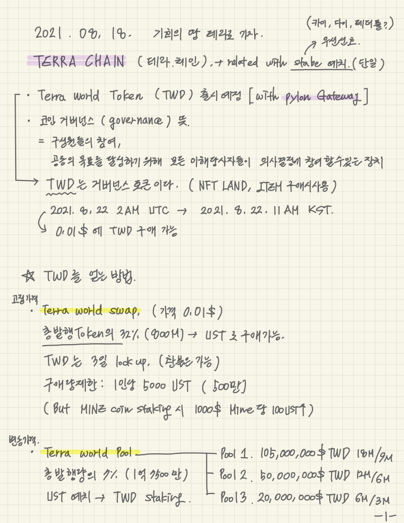 TWD 테라월드 UST 풀 예치 : 네이버 블로그