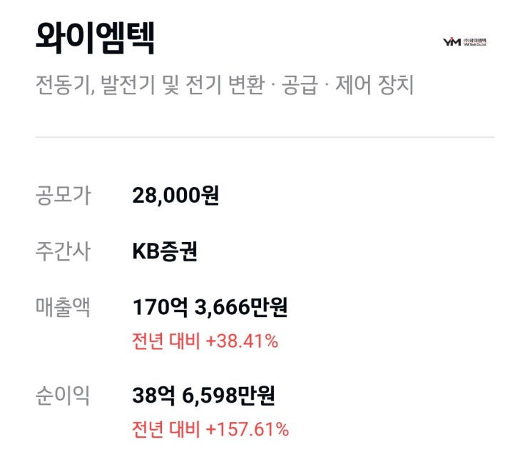 와이엠텍 30주 공모주 청약