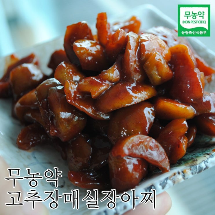 인지도 있는 초록사랑 무농약 하동매실로 만든 고추장매실장아찌, 2개, 450g ···