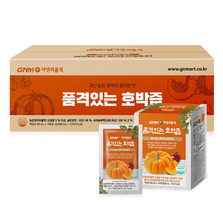 선호도 높은 자연의품격 품격있는 호박즙, 90ml, 100포 ··· 선호도 높은 자연의품격 품격있는 호박즙, 90ml, 100포 ···