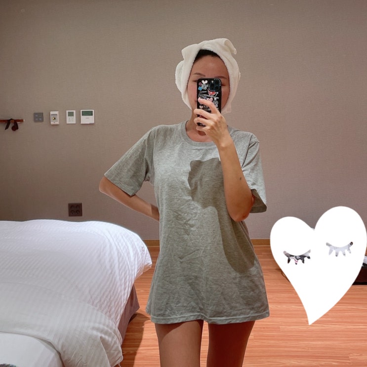  노브라티 자연생각 베이직2 노노브라 반팔 티셔츠 착용샷, 후기