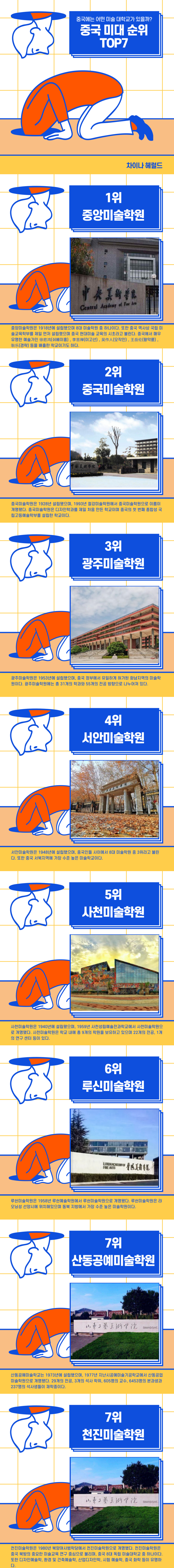 중국 미술대학 순위 TOP7 중국 미술대학 순위 TOP7