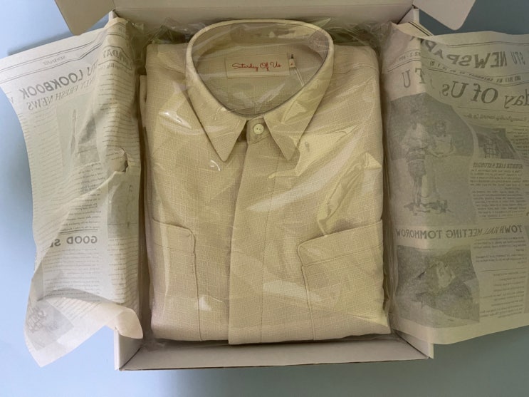 STU 토요일에 입고 싶은 옷 Round Line Half Shirt Ivory Check Texture
