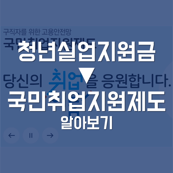  청년실업지원금 -> 국민취업지원제도로 운영 중! 그 내용 알아보기
