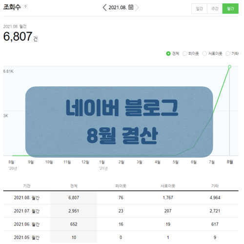  [네이버 블로그]8월 수익 결산(파파파이팅의 파이프라인)