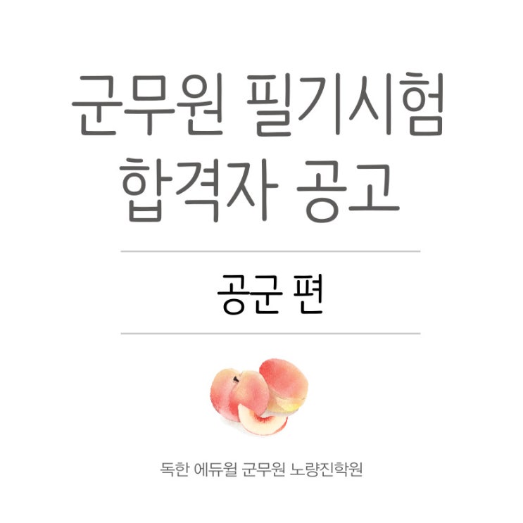 [군무원학원] 군무원 필기합격자 공고 및 합격자 안내 - 공군