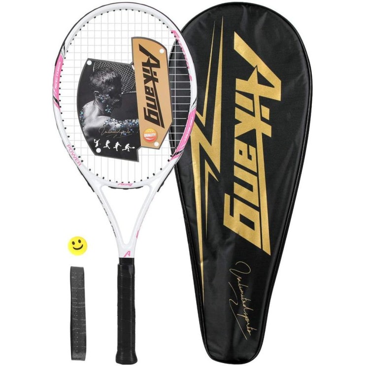  구매평 좋은 직구 27 인치 테니스 라켓 프로 테니스 라켓 Good Control GripStrung with CoverTennis Overgrip Vibration Damper,