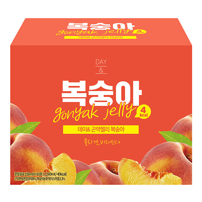 요즘 인기있는 데이앤 곤약젤리 복숭아 10개입, 150ml ···