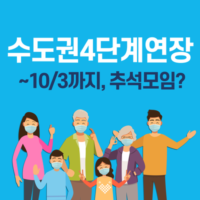 수도권 4단계 연장 사적모임 인원제한등 완화, 추석 가족모임은?