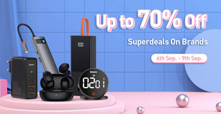  알리익스프레스 9월 프로모션 코드: $13 + 70%할인 Baseus (폰 관련 엑세서리들!)