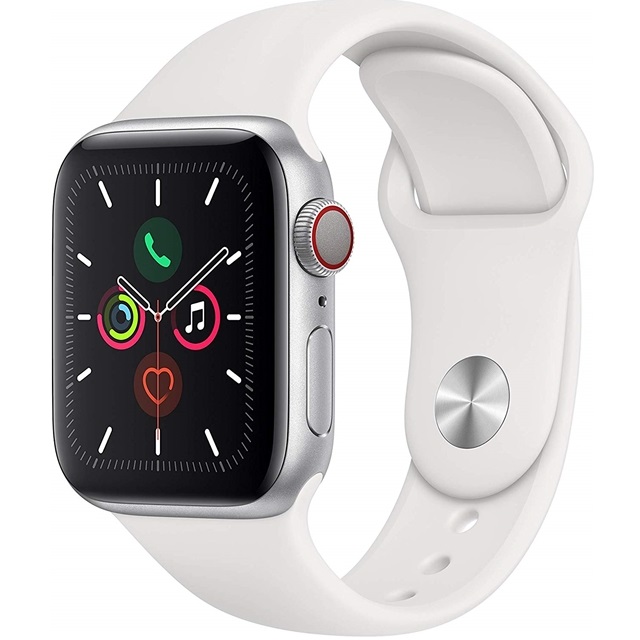 핵가성비 좋은 애플 Apple Watch Series 5 (GPS + Cellular) 40mm Silver Aluminum Case with White Sport Band - (