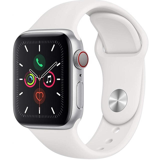 핵가성비 좋은 애플 Apple Watch Series 5 (GPS + Cellular) 40mm Silver Aluminum Case with White Sport Band - ( 핵가성비 좋은 애플 Apple Watch Series 5 (GPS + Cellular) 40mm Silver Aluminum Case with White Sport Band - (