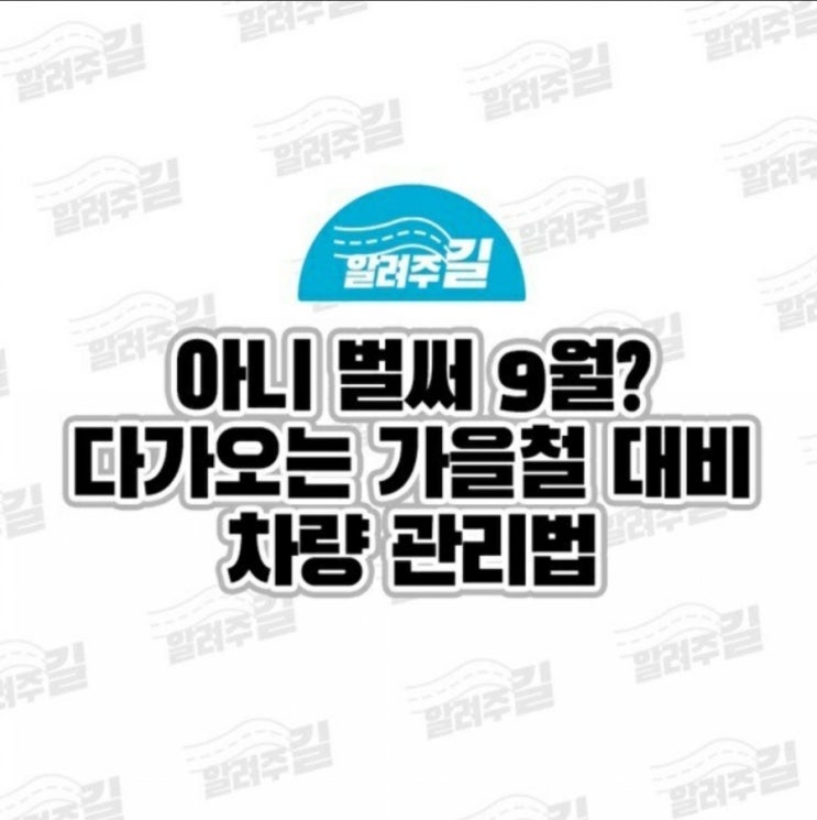  다가오는 가을철 대비 차량 관리법