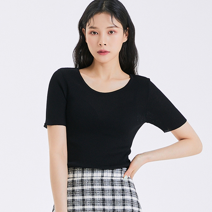  최근 많이 팔린 미쏘 여성용 U넥 린넨 슬림 반팔 풀오버 티셔츠 추천합니다