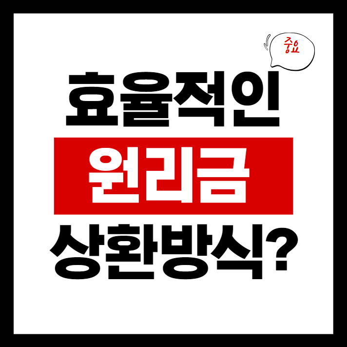  대출 후 다양한 원리금상환방식과 가장 효율적인 방법은?