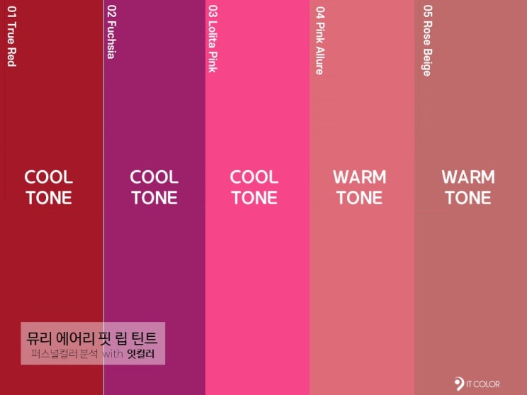 안 묻어나는 뮤리 에어리 핏 립 틴트 5종, 퍼스널 컬러 분석 잇컬러 안 묻어나는 뮤리 에어리 핏 립 틴트 5종, 퍼스널 컬러 분석 잇컬러
