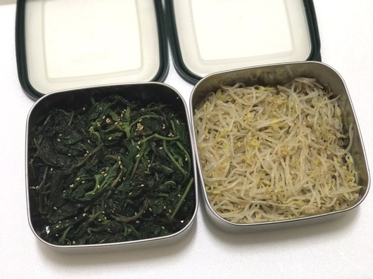  아이반찬 깻잎나물무침/숙주나물무침