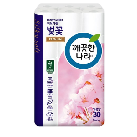 인지도 있는 깨끗한나라 허브가든 벚꽃 프리미엄 3겹 롤화장지 천연펄프 27m, 30롤, 5팩 추천합니다 인지도 있는 깨끗한나라 허브가든 벚꽃 프리미엄 3겹 롤화장지 천연펄프 27m, 30롤, 5팩 추천합니다