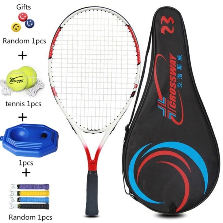 구매평 좋은 테니스 채 라켓 태니스 용품 1pcs 19212325 인치 단일 훈련 장치가있는 탄소, 023 레드 화이트 ···