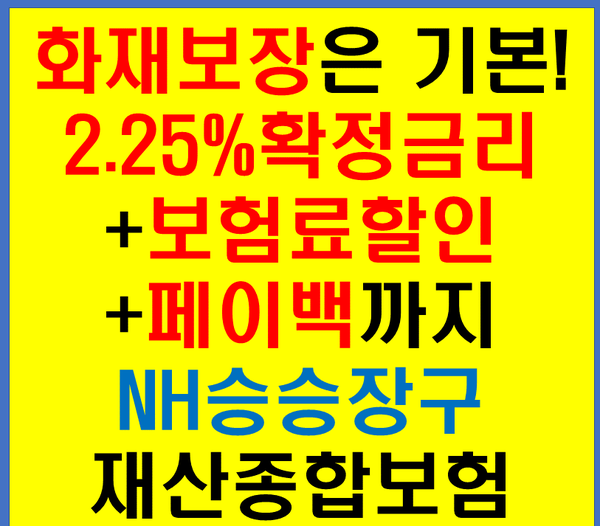 화재보장에 "확정금리+할인+페이백"되는 NH승승장구 화재보험