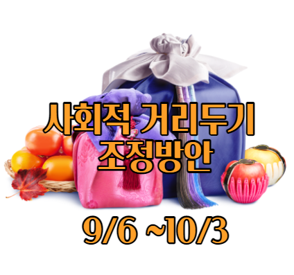  수도권 거리두기 4단계 유지 및 추석 특별방역대책/  ~ 10월 3일까지 / 너무 복잡하다