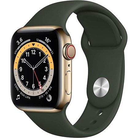 리뷰가 좋은 Apple Store 방문 New Apple Watch Series 6 (GPS + Cellular 40mm)-골드 스테인리스 스틸 케이스와 키프, One Color,