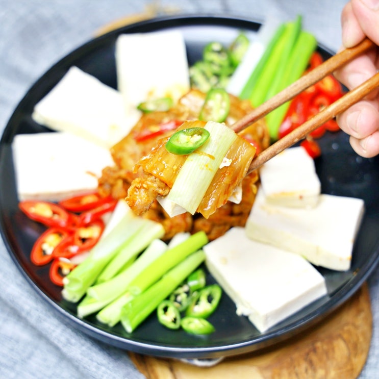  막걸리 안주 돼지고기 두부김치 만드는법
