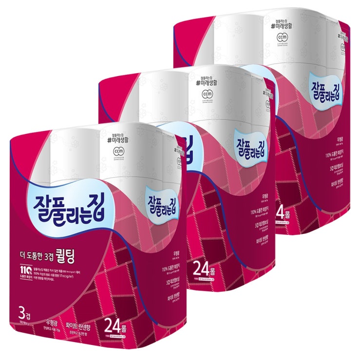 후기가 정말 좋은 잘풀리는집 더 도톰한 3겹 퀼팅 롤화장지 30m, 24롤, 3팩 ··· 후기가 정말 좋은 잘풀리는집 더 도톰한 3겹 퀼팅 롤화장지 30m, 24롤, 3팩 ···