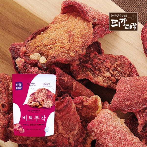 인기 급상승인 티각태각 해양심층수로 맛을 낸 비트부각, 3개, 60g ···