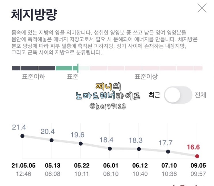  [30대여자다이어트]네이버 블로그 100일 챌린지와 함께한 다이어트 완료 : 인바디 변화