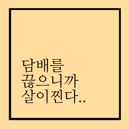  담배를 끊었더니 살이 찐다..(금단현상이 자꾸..)