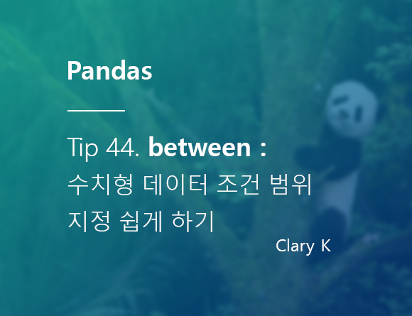 [파이썬] 판다스(pandas) 팁44. 수치형 데이터 조건 범위 검색 더 편하게 해주는 between 알아보기