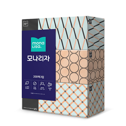 인기 많은 모나리자 펄프 미용티슈 2겹, 3개, 200개입 ··· 인기 많은 모나리자 펄프 미용티슈 2겹, 3개, 200개입 ···