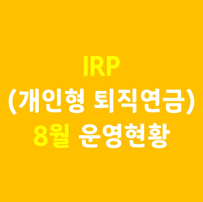  8월 IRP(개인형퇴직연금) 운영 현황