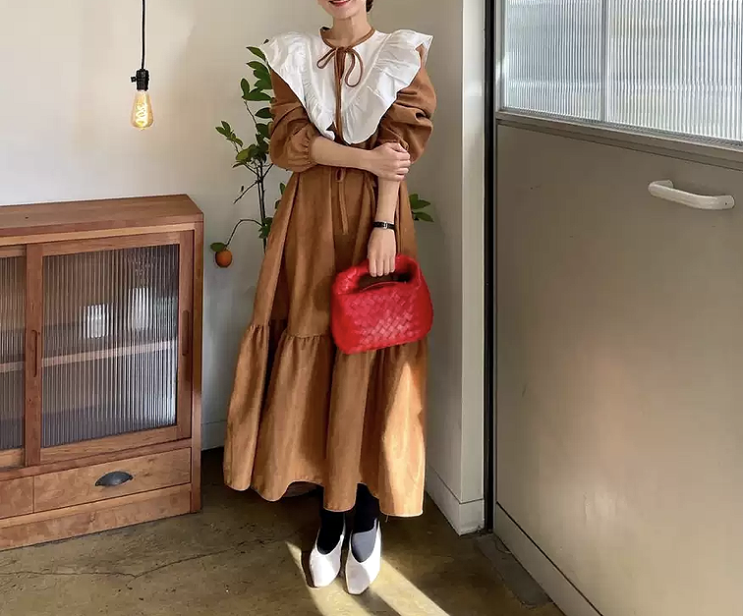  (품절)가을 겨울 빅카라 코듀로이 원피스