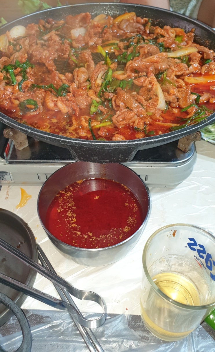  부산 오륜대 회동수원지 오리불고기로 점저를... 식당 기와집