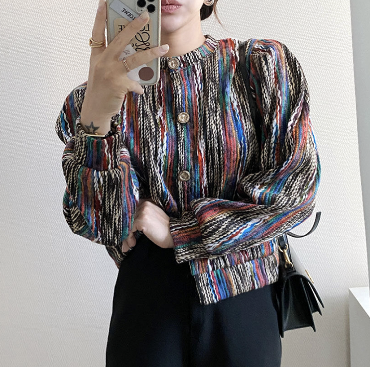  (당일배송)빈티지 복고풍 컬러 숏자켓