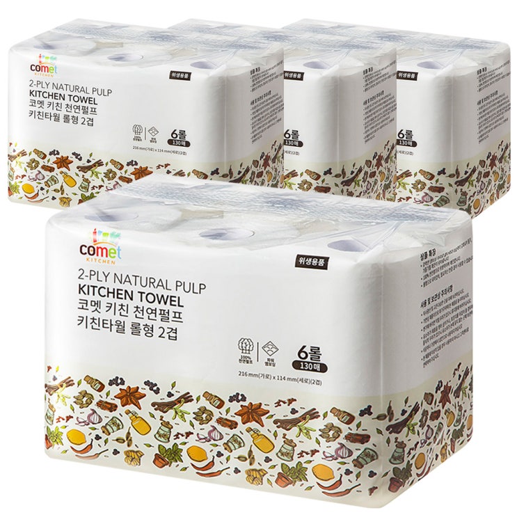 잘나가는 코멧 키친 천연펄프 키친타올 롤형 130매 2겹, 6롤, 4팩 추천합니다 잘나가는 코멧 키친 천연펄프 키친타올 롤형 130매 2겹, 6롤, 4팩 추천합니다