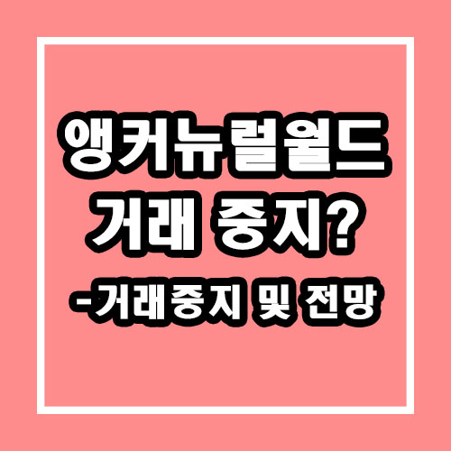  앵커뉴럴월드 전망 총정리(거래 중지?)
