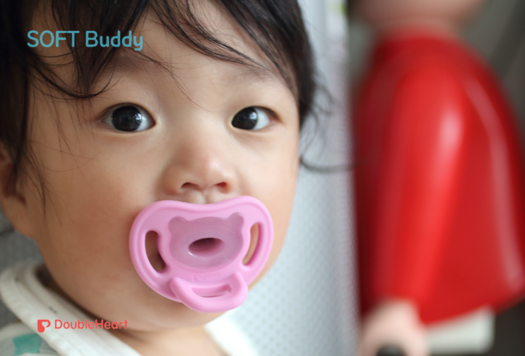  아기쪽쪽이 더블하트 soft buddy 노리개 젖꼭지