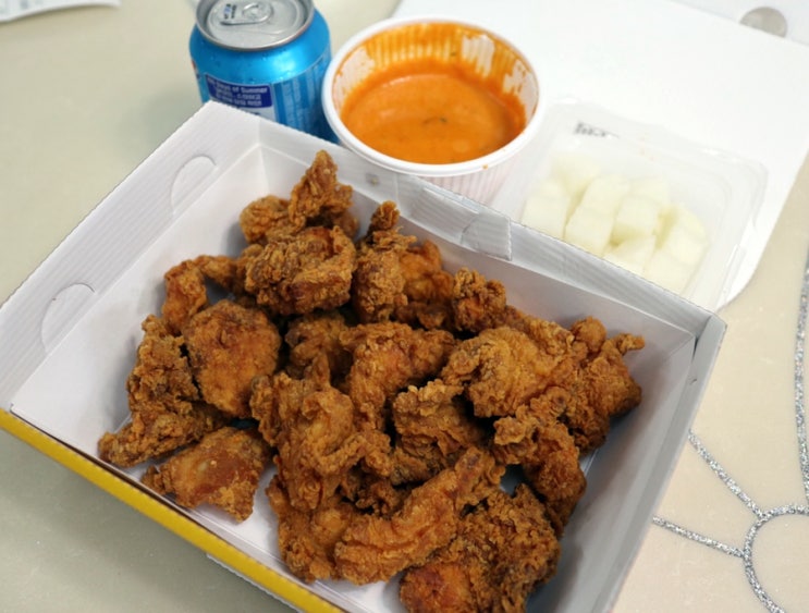  로제 퐁듀 치킨 당치땡 송도캠퍼스점 신메뉴 배달 후기